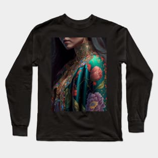 Geisha in floral kimono Long Sleeve T-Shirt